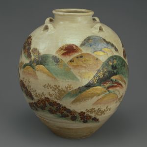 重要文化財　野々村仁清《色絵吉野山図茶壺》　江戸時代　17世紀